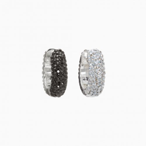 Hillberg & Berk Two-Tone Reversible Sparkle Hoop Earrings