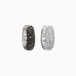 Hillberg & Berk Two-Tone Reversible Sparkle Hoop Earrings